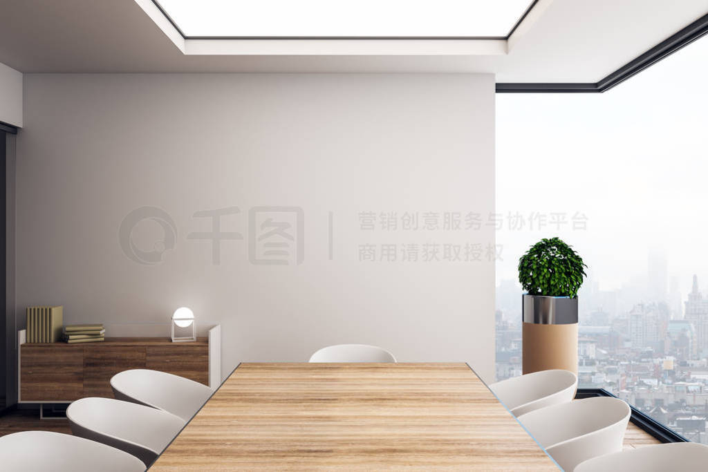 Modern meeting room with copy space