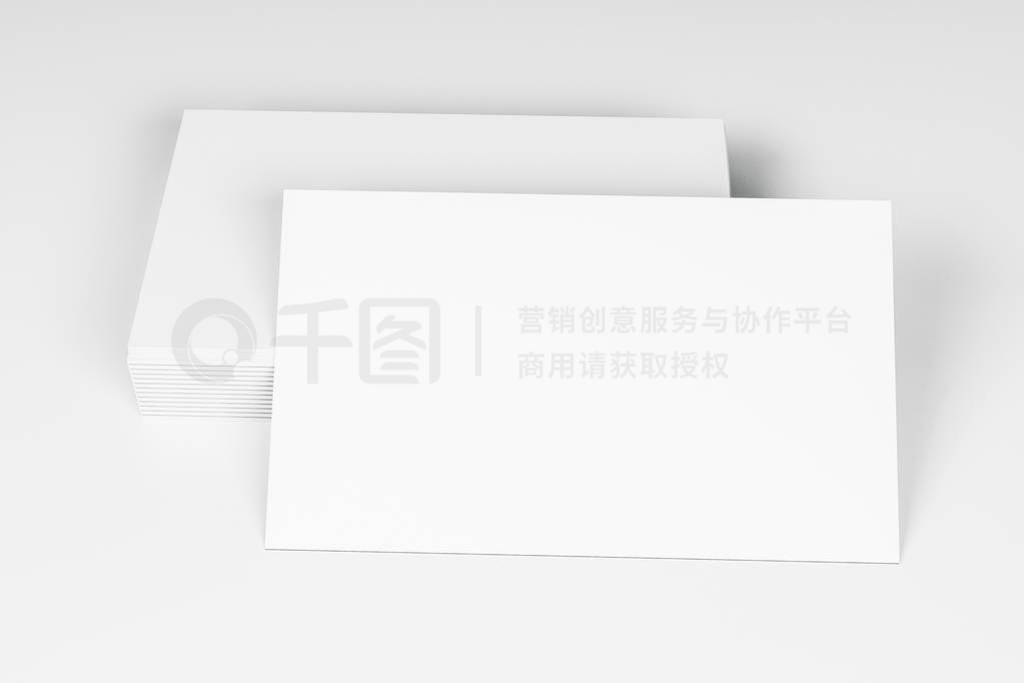 Topview of blank card on desktop