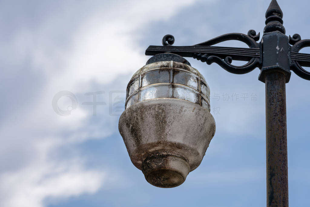 lose up of street lamp with light