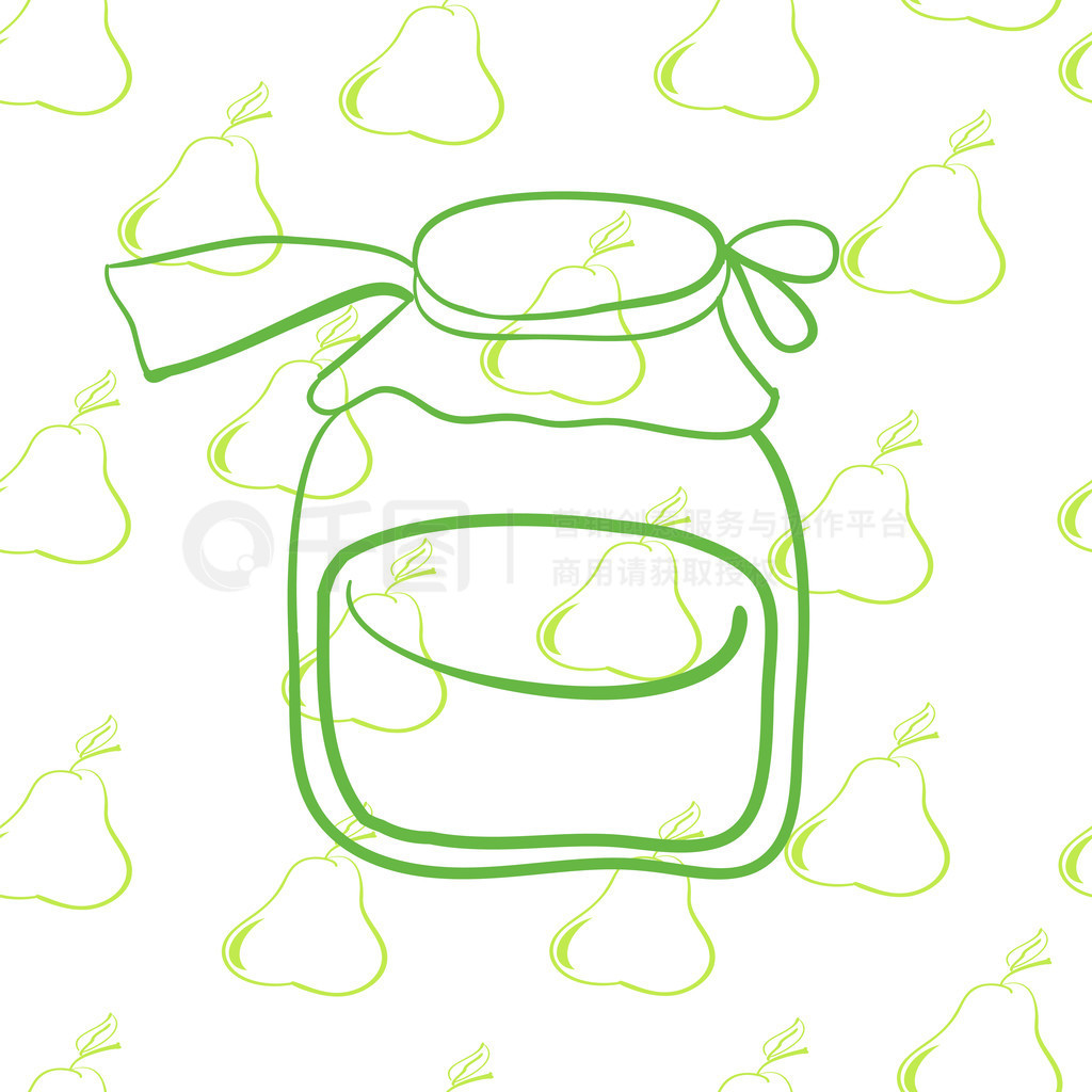 Glass jar on the background of pears?