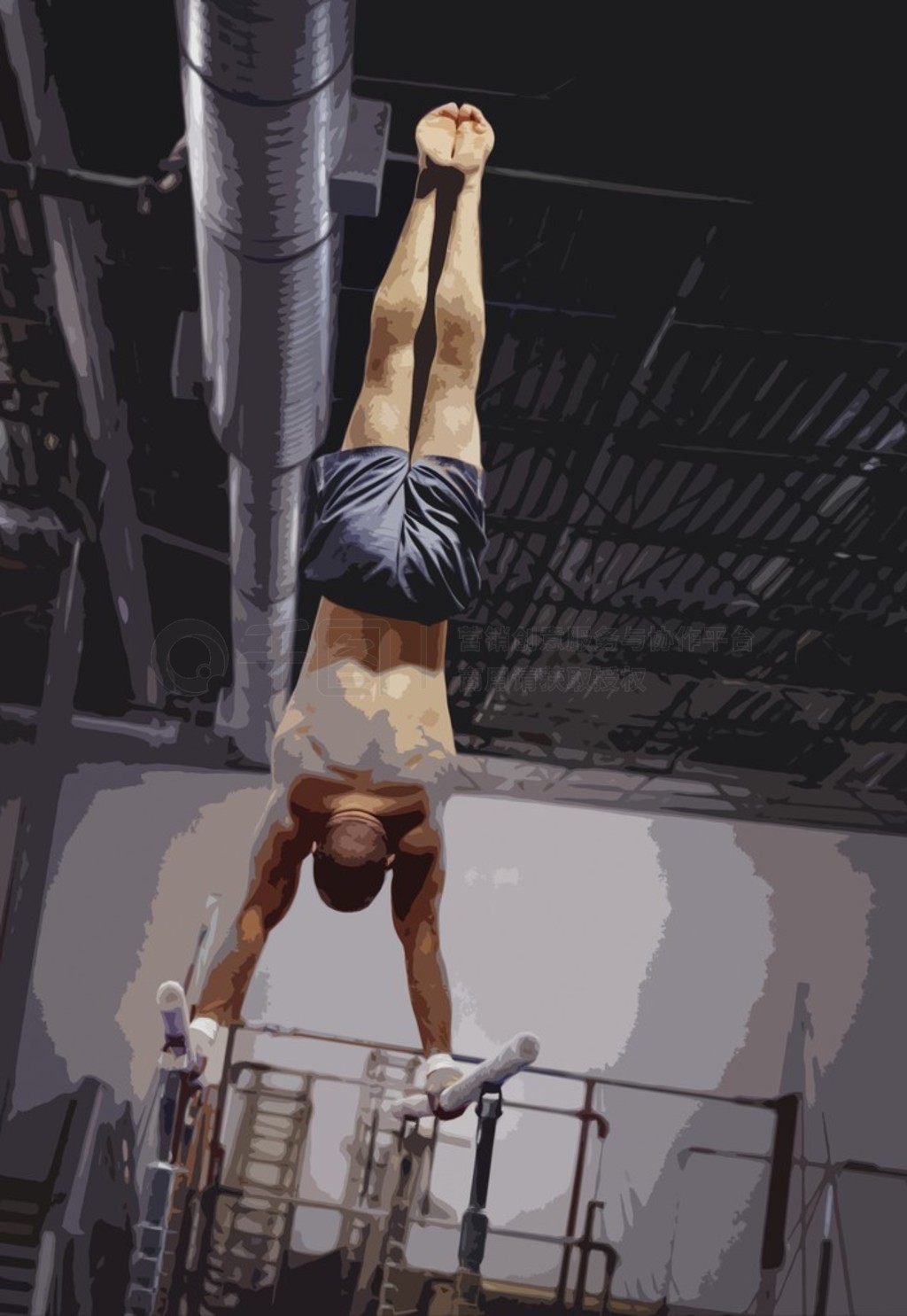 gymnaste en quilibre sur des barres parallles. Edmonton, alber