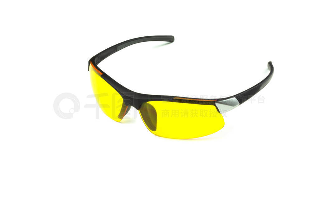 Fashionable glasses with yellow lenses. points for car drivers.