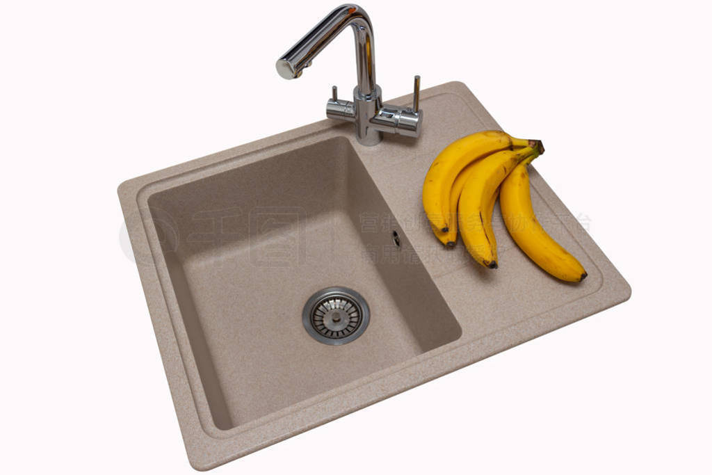 Granite kitchen sink with bananas