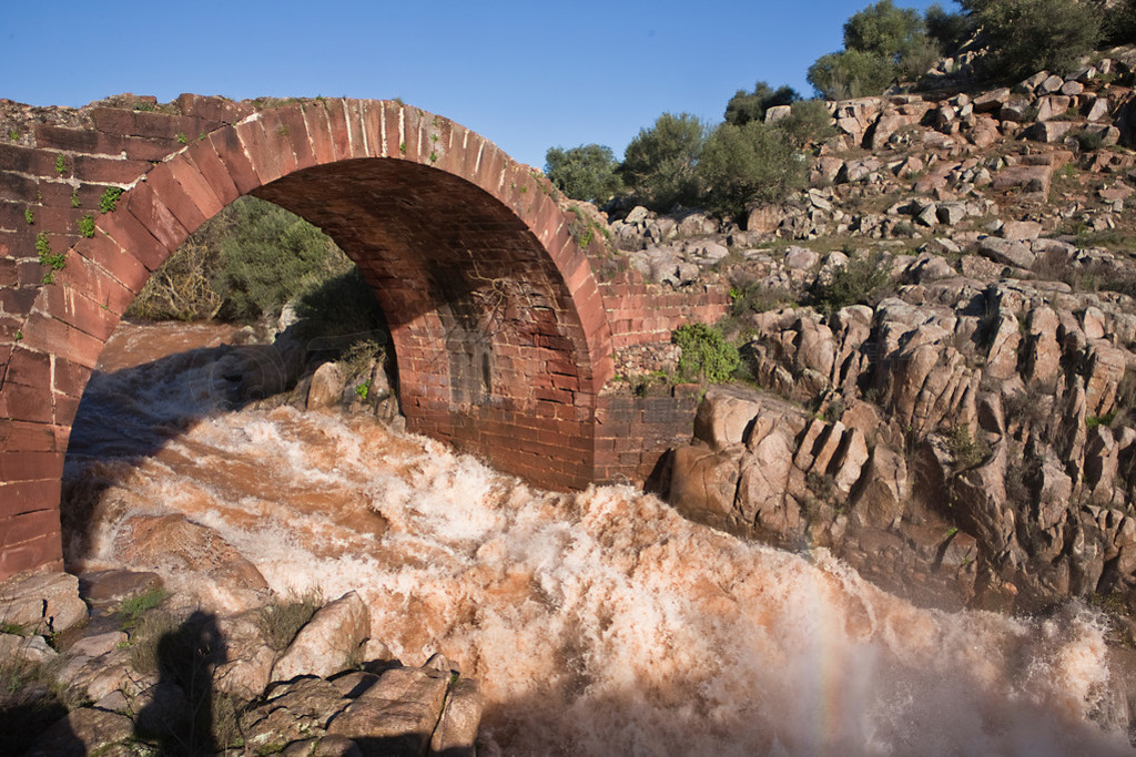 Roman bridge Pilago Linares, Jaen province, Andalusia, Spain