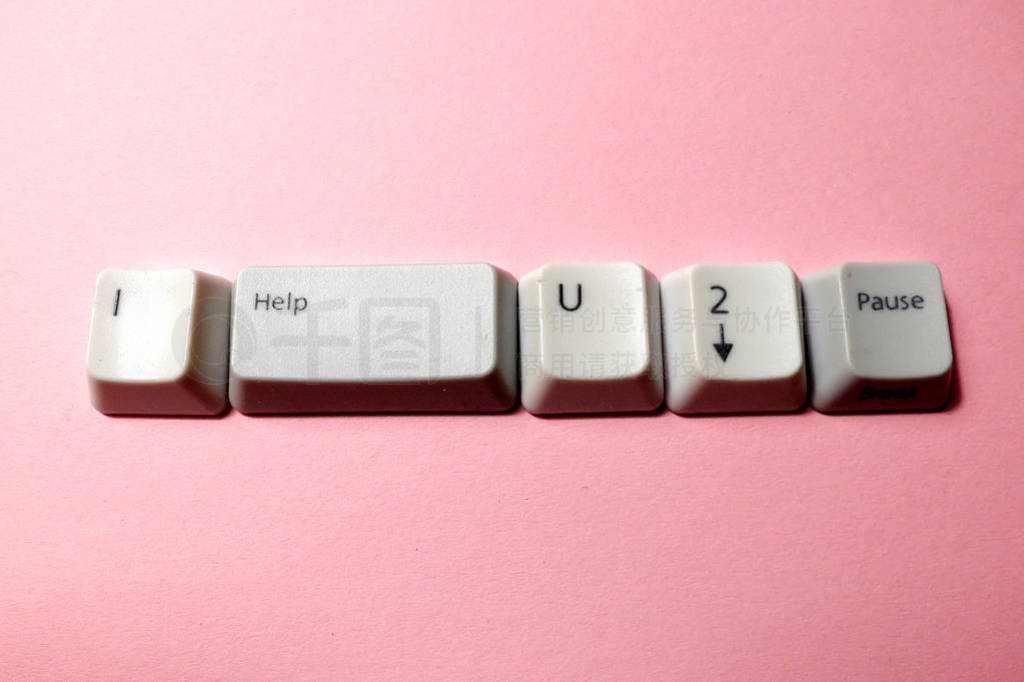 Computer key button with the words