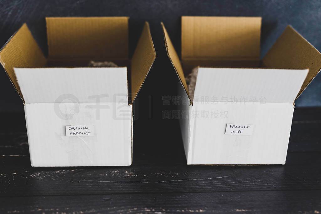 original product vs dupe imitation label inside delivery parcel