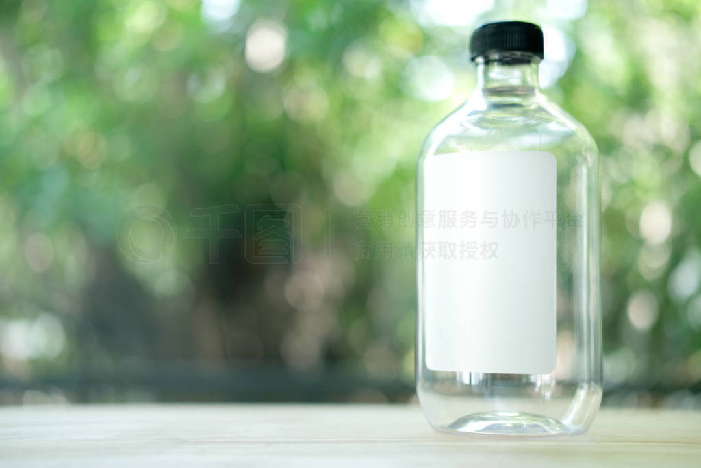 Plastic bottles packages with labels