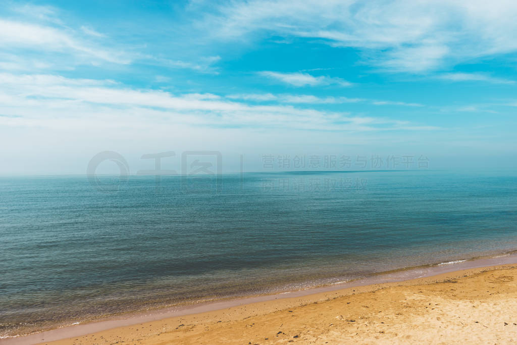 Sand Sea and Blue sky Landscpe