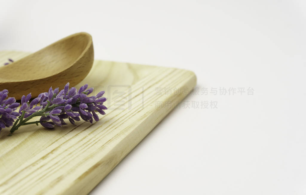 Empty spoon, cutting board, glass, top view, background, templat