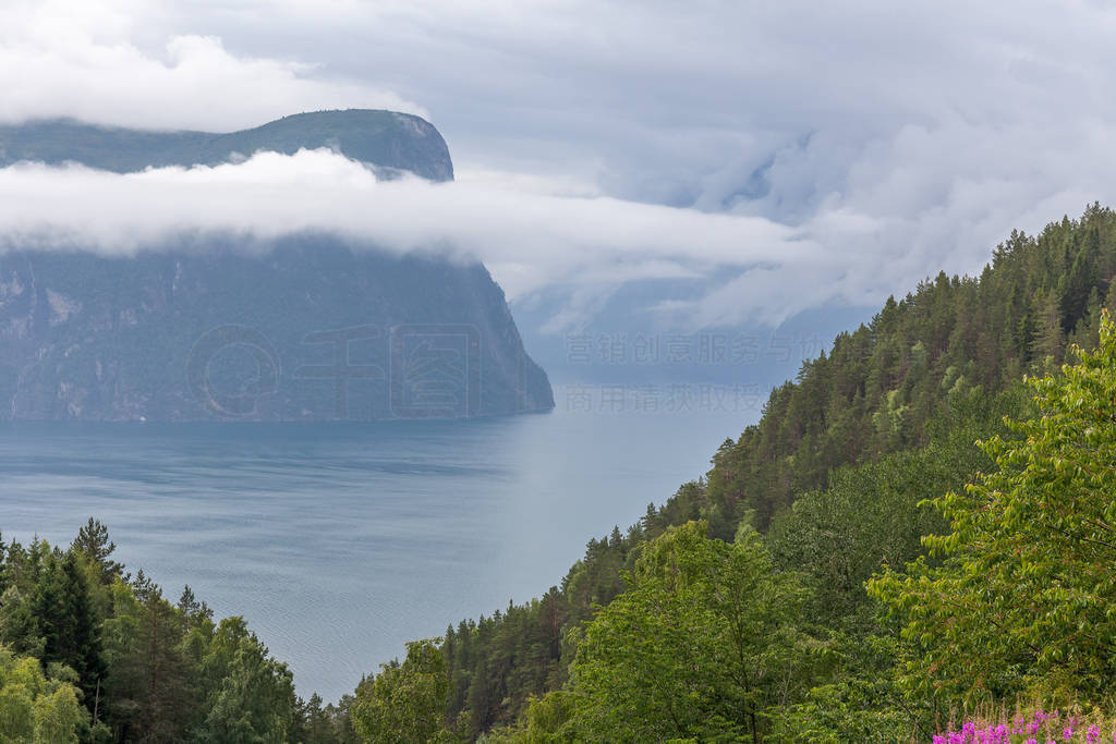 End of fjord. Beautiful Norwegian landscape. view of the fjords.