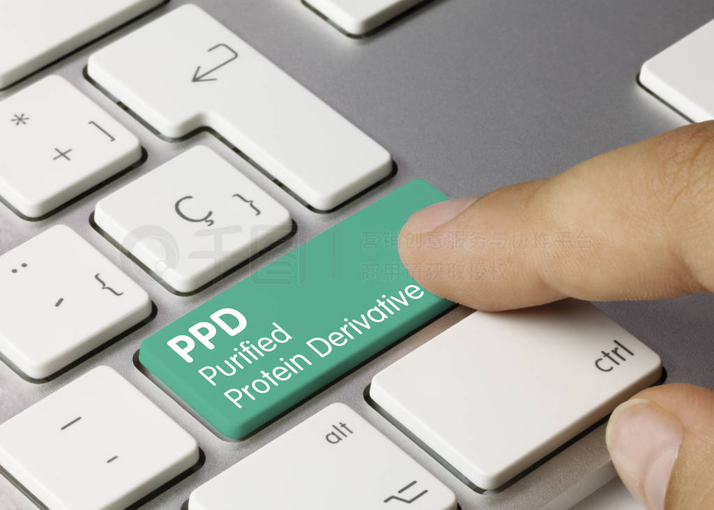 PPD Purified Protein Derivative - Inscription on Green Keyboard