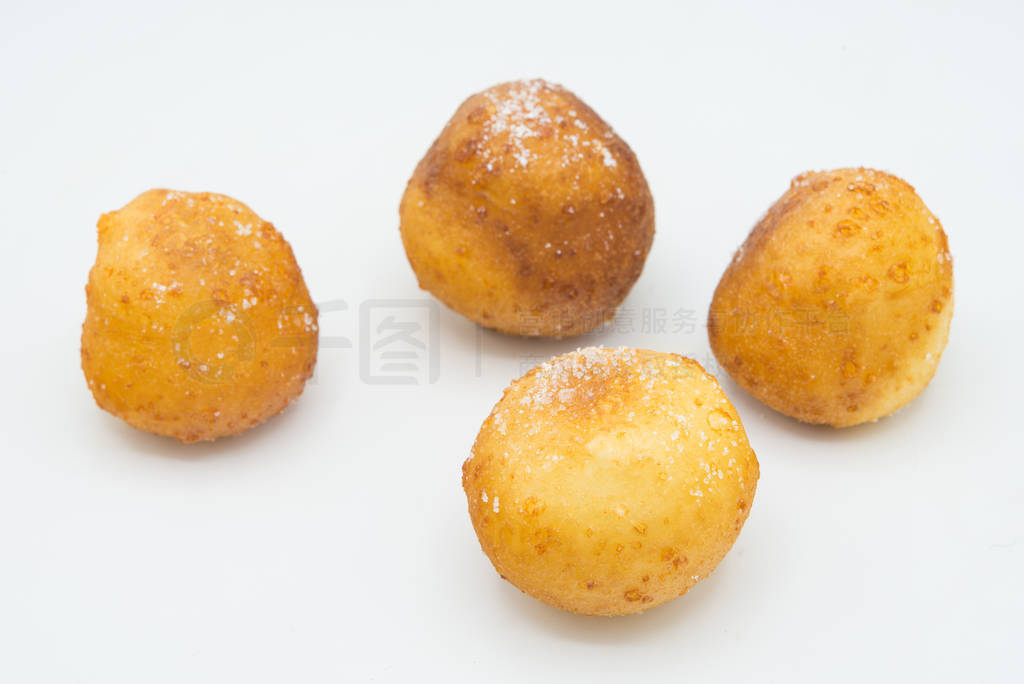 French doughnuts Beignet covered with sugar powder on a