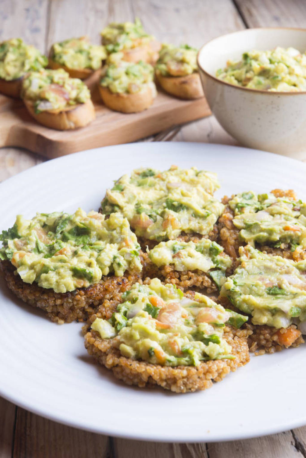 burger of quinoa with guacamole