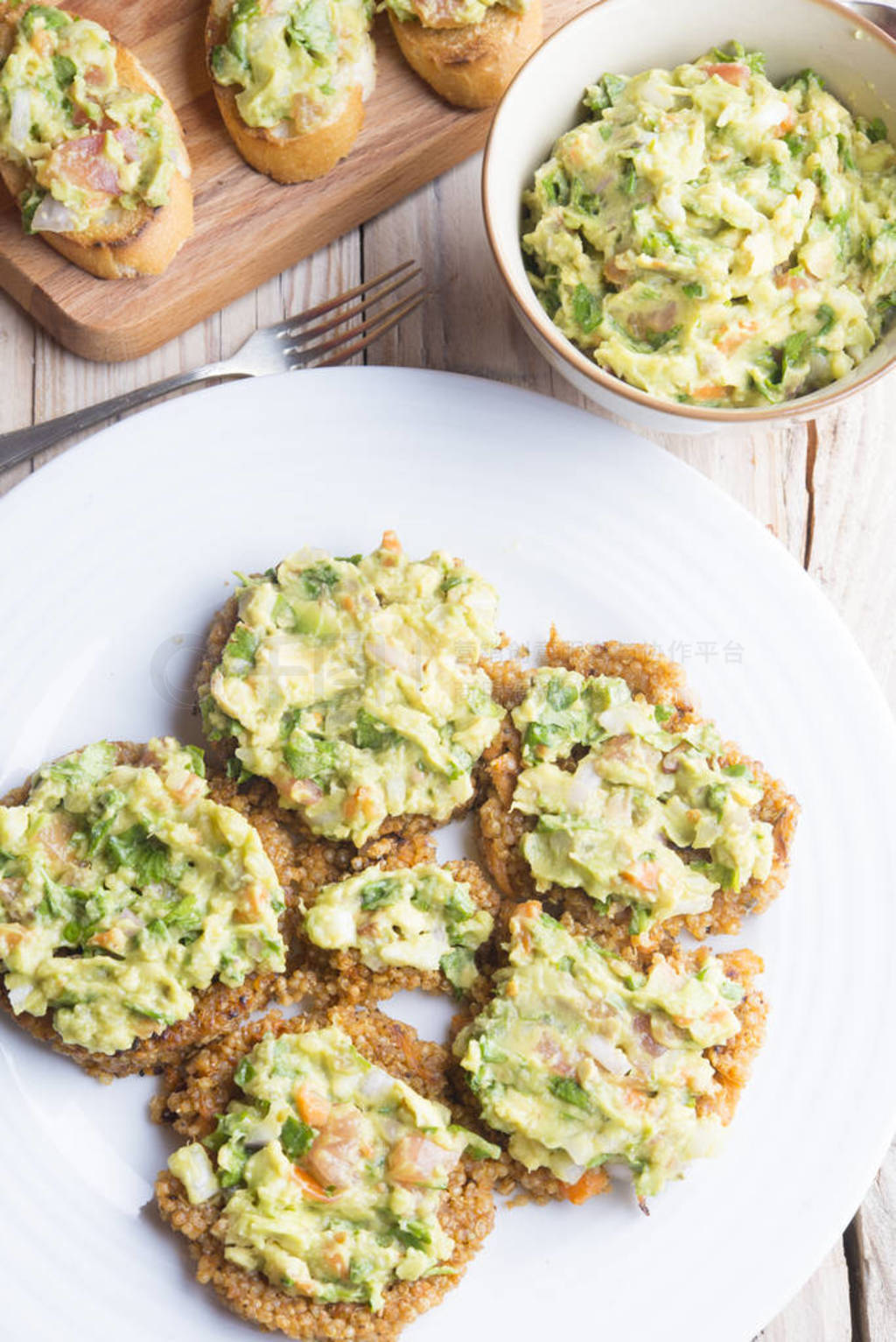 burger of quinoa with guacamole