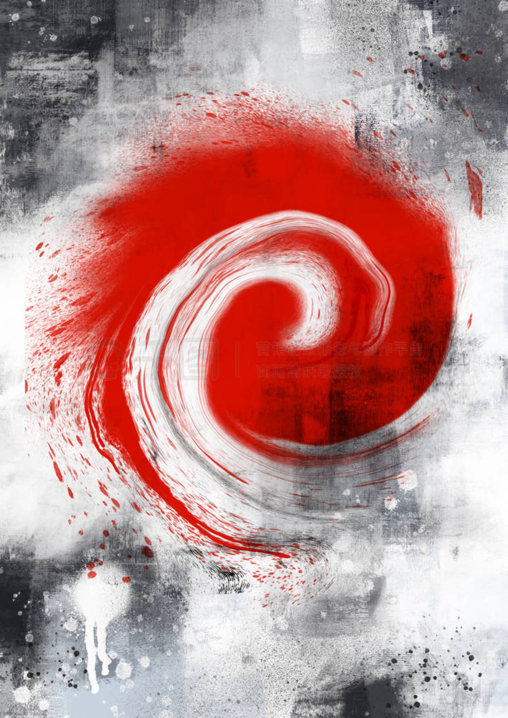 spiral Red spray.dirty dusty Abstract scratches wall background