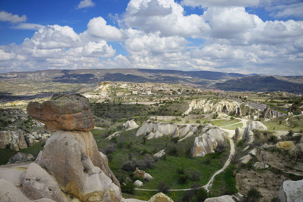 Highlands with blue sky and white clouds near Goreme Urgup, Cap