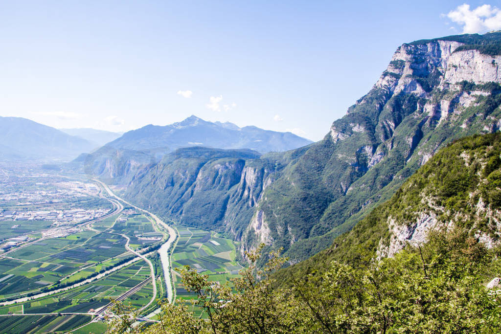 View of the Val d'Adige, a valley of the Adige river, Italy,