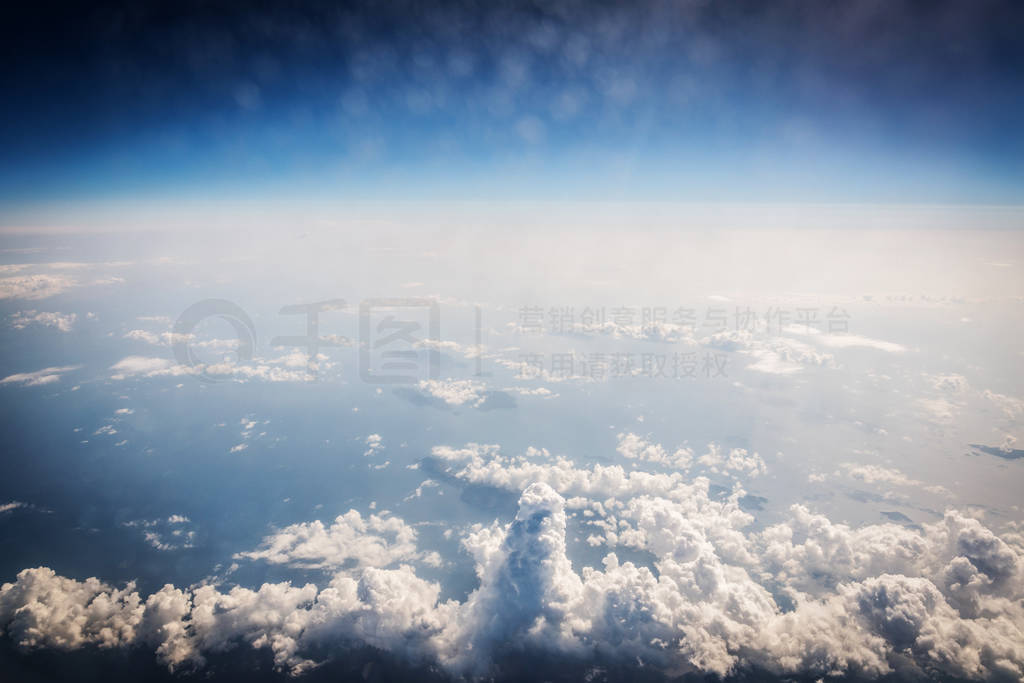 Aerial view from airplane window