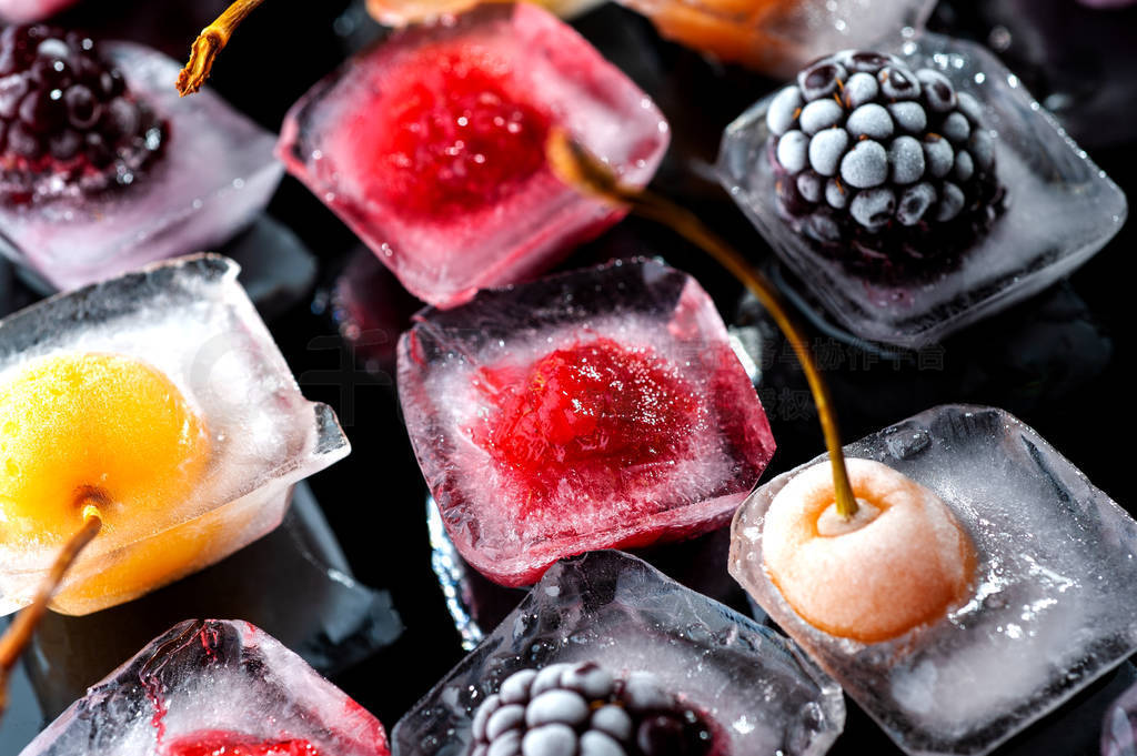 frozen raspberries berries cherries and blackberries in pieces