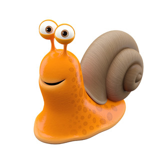可爱的橙色蜗牛