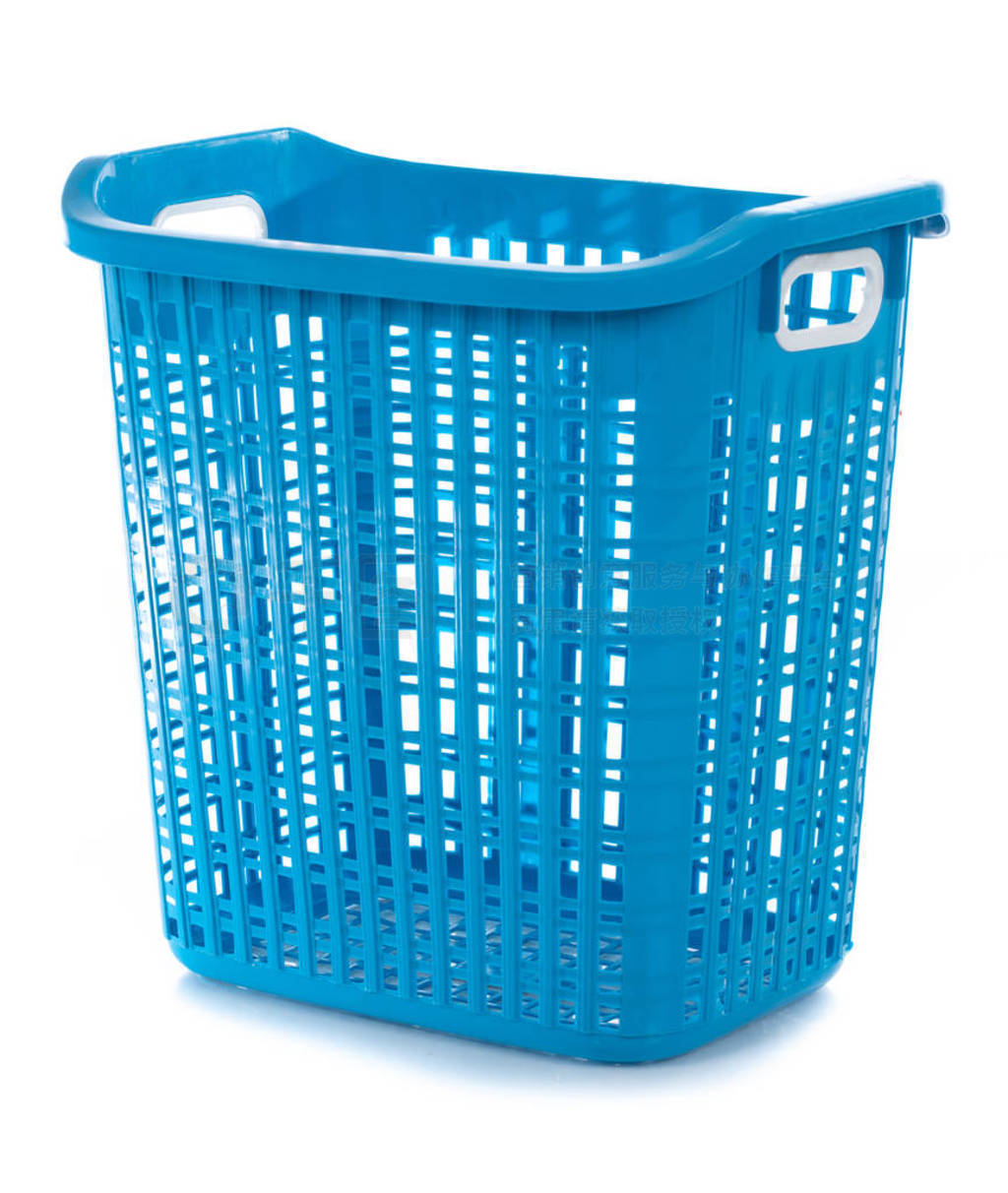 Empty plastic Laundry Basket isolate on white background