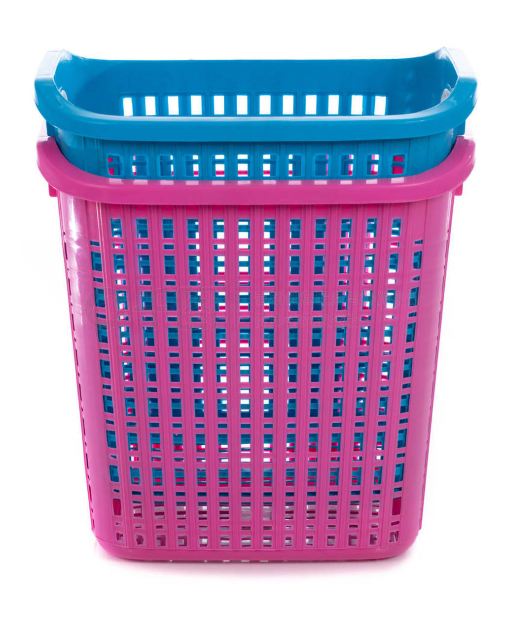 Empty plastic Laundry Basket isolate on white background