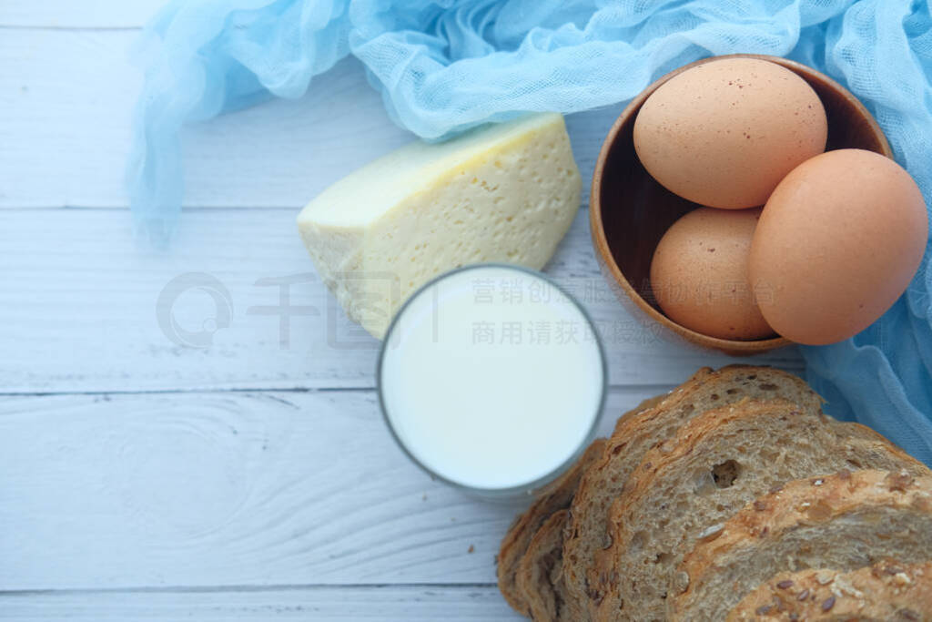 top view of serving dairy product on table