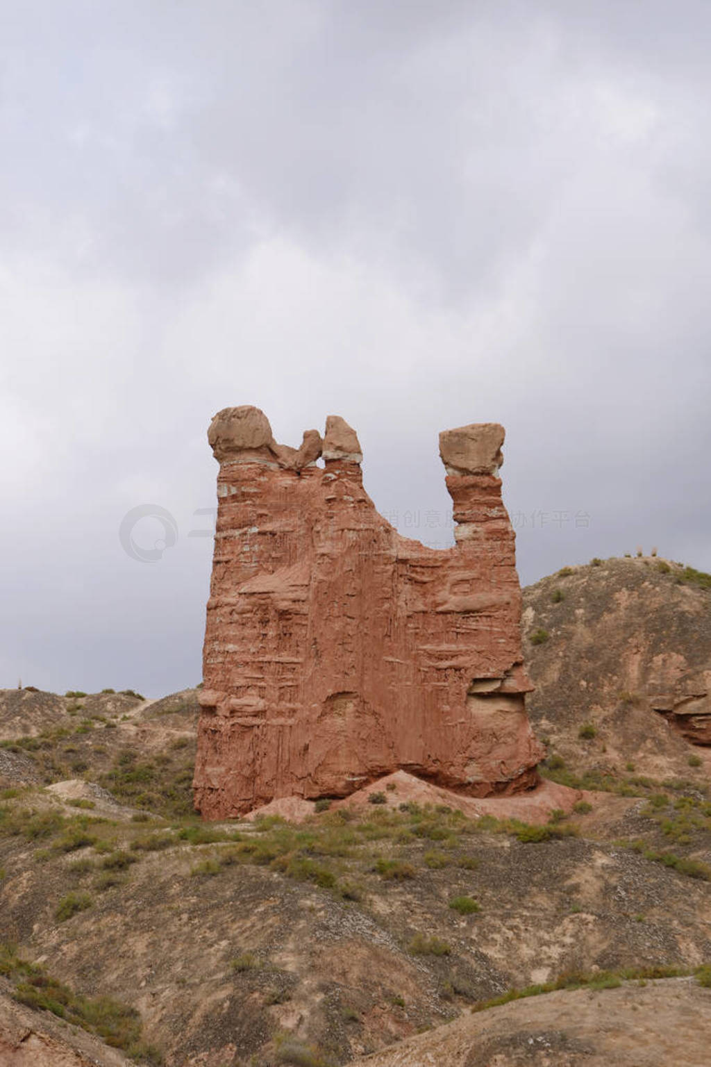 Beautiful landscape view of Binggou Danxia Scenic Area in Sunan