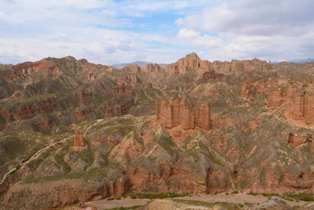 Beautiful landscape view of Binggou Danxia Scenic Area in Sunan