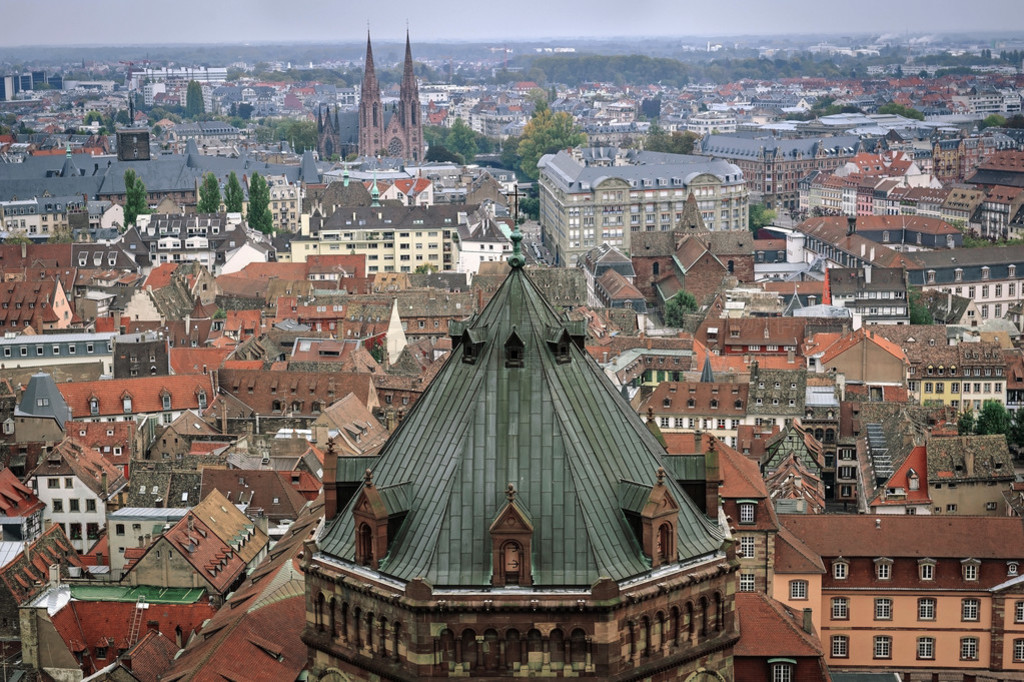 vista area de Estrasburgo, Francia