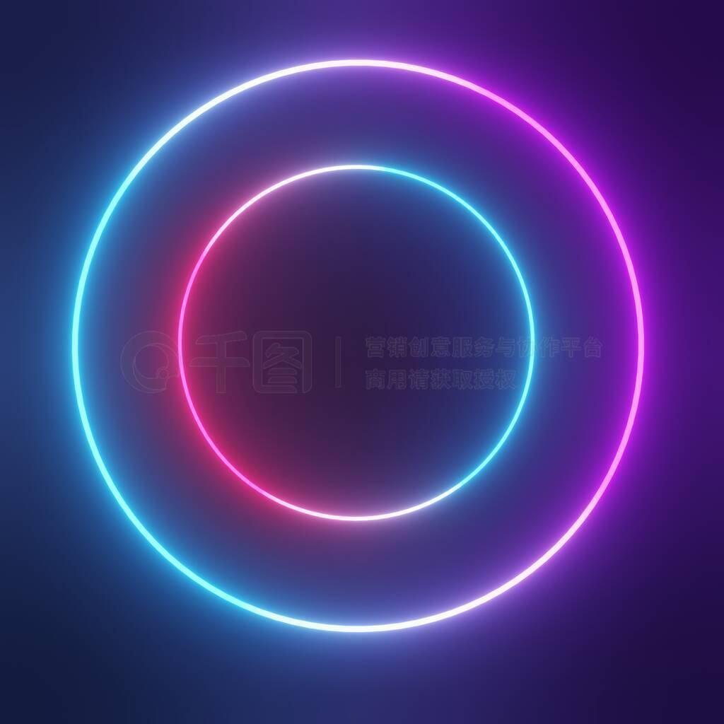 3d Neon light background. Blue ,pink and ultraviolet color.