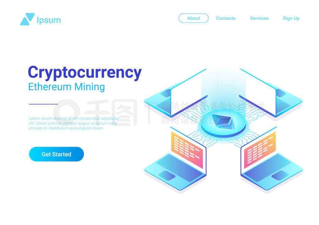 Ⱦ Cryptocurrency Etherium ƽ̨гʸͼʹ Blockchain ıʼǱԱʼǱ