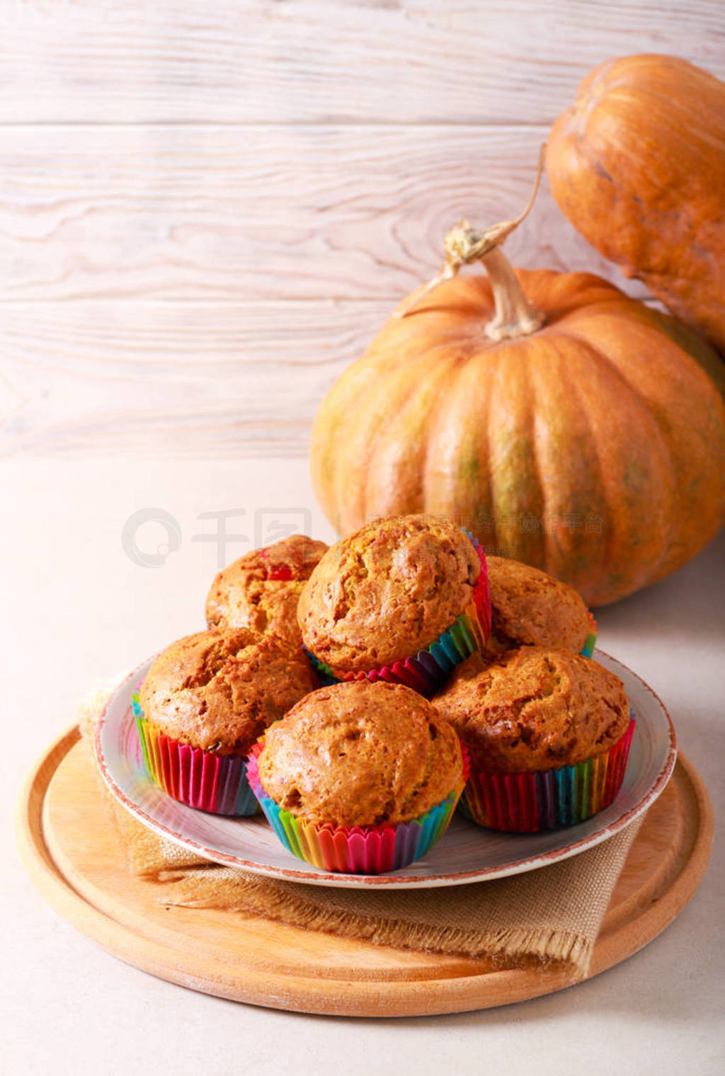 Pumpkin muffins with fruits and nuts