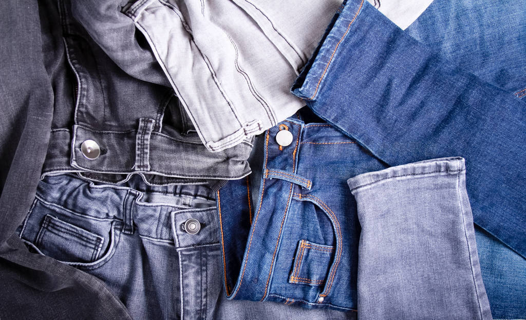 Many different jeans - denim texture