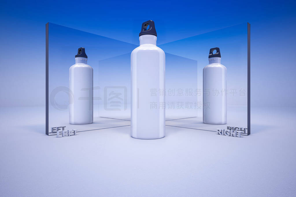 mockup image of 3d rendering of white bottle