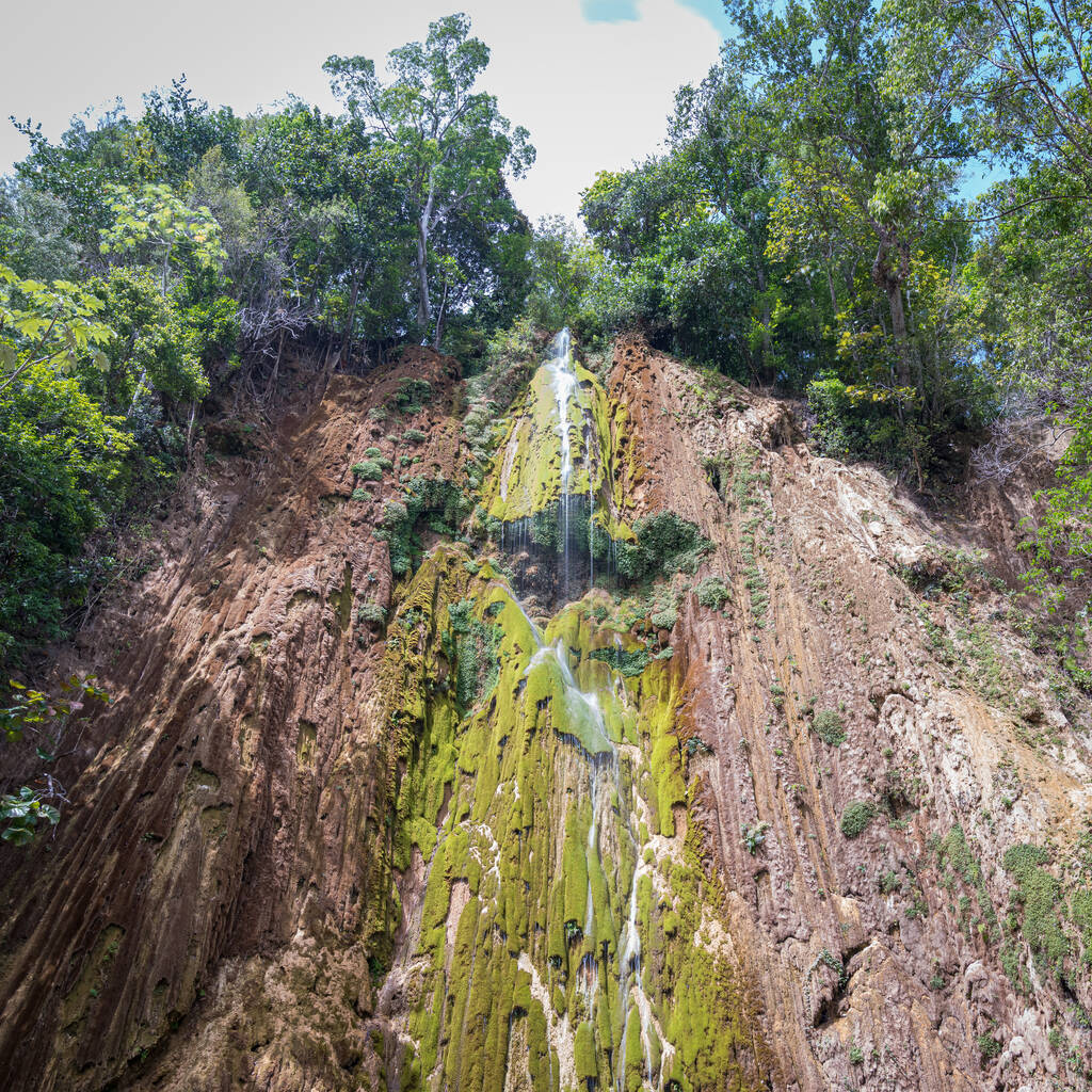 Seen from below of el Limon tropical waterfall
