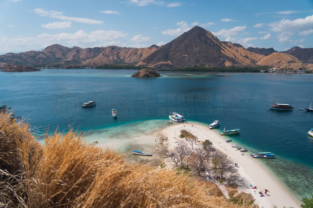 Top view of Kelor island in Flores island Komodo national park,