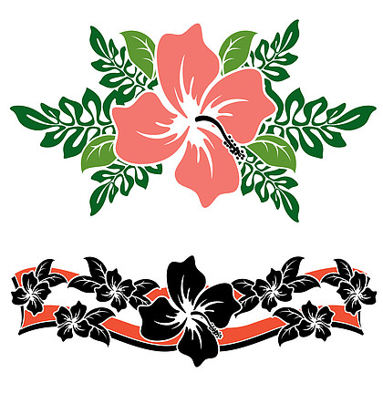 3夏威夷扶桑花1315热带夏威夷扶桑花无缝图案41568无缝模式与夏威夷