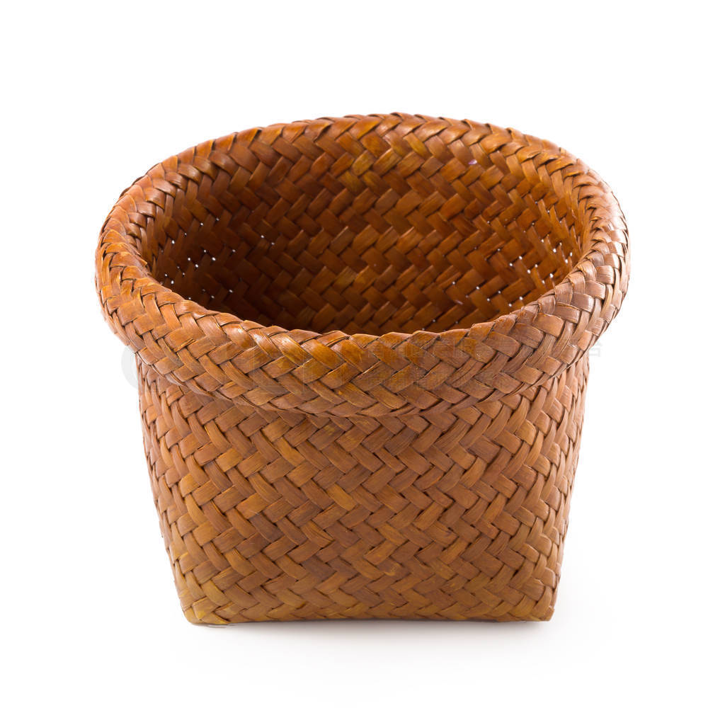 Empty Wicker baskets or bread basket isolated on a white backgro