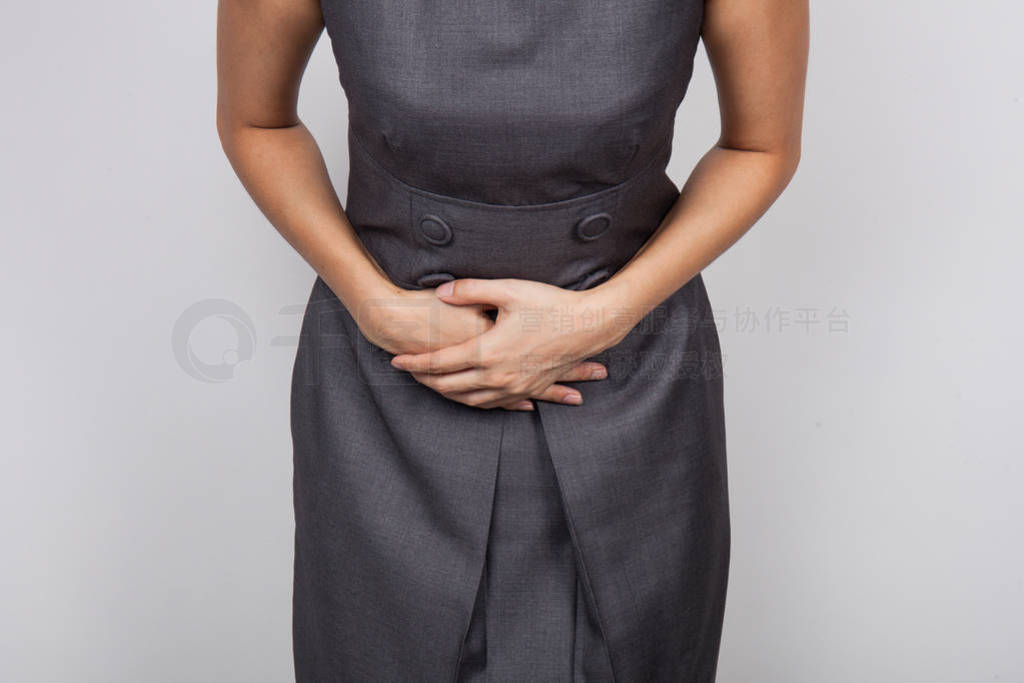 Woman with hemorrhoids, pain in the stomach
