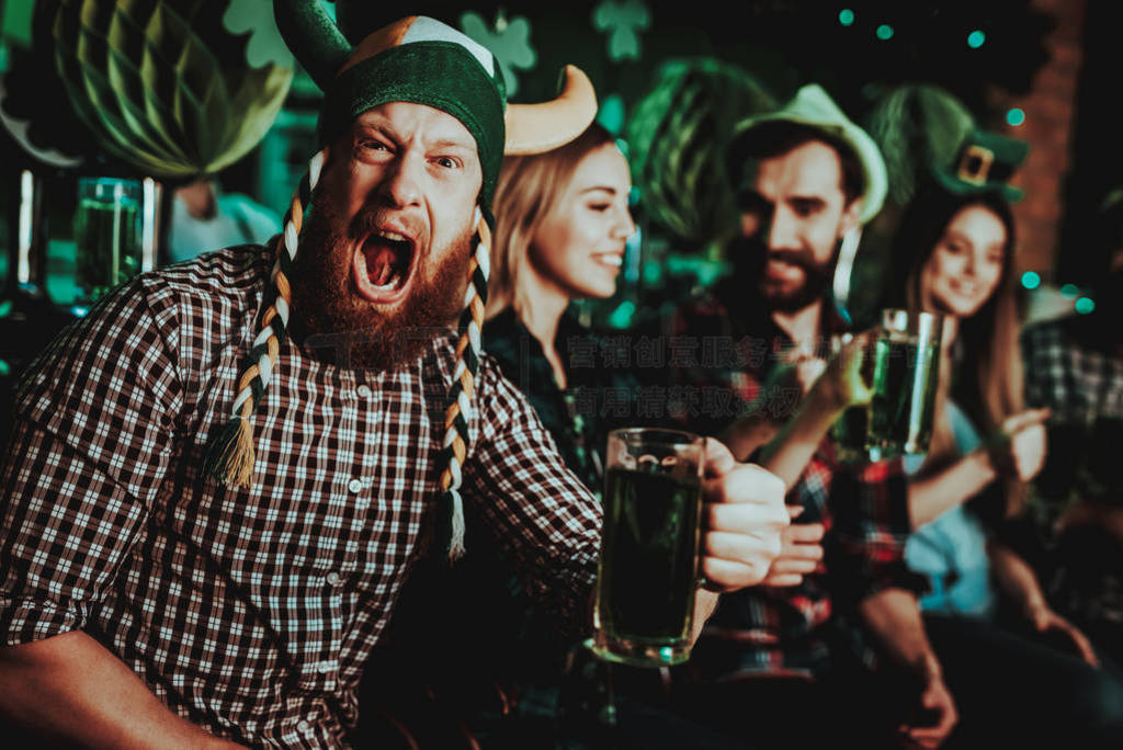 s Day. Bar Counter. Alcohol Handling. Ginger Beard. Smiling Male