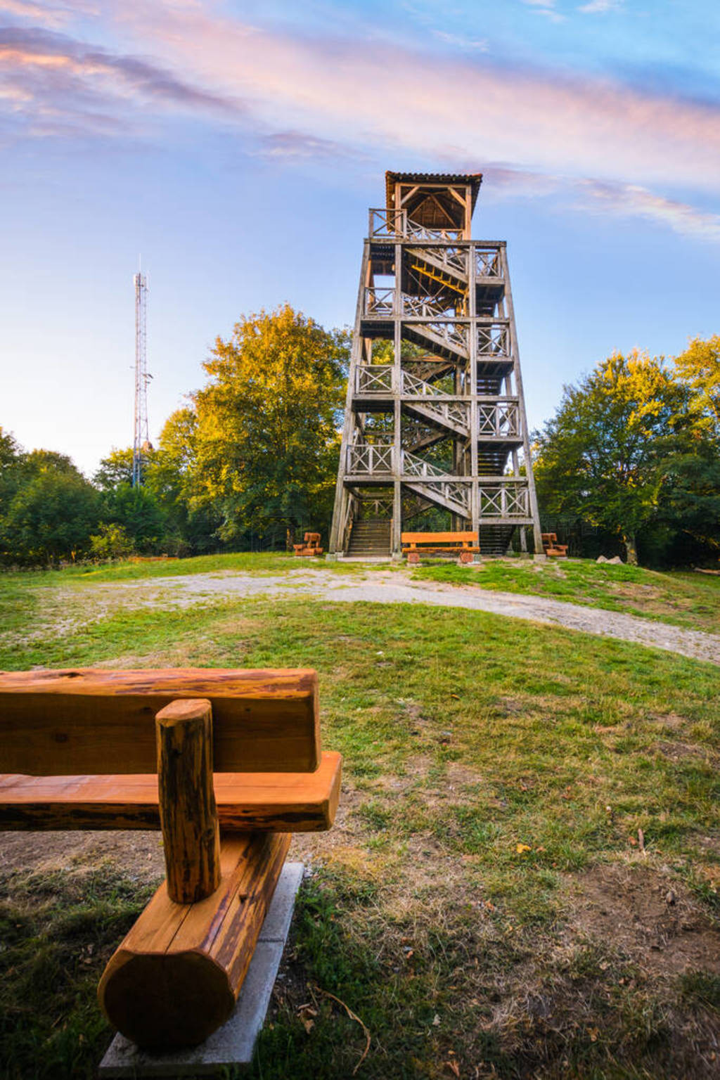 Saint Rigaud mountain and his observation tower, Le Beaujolais,