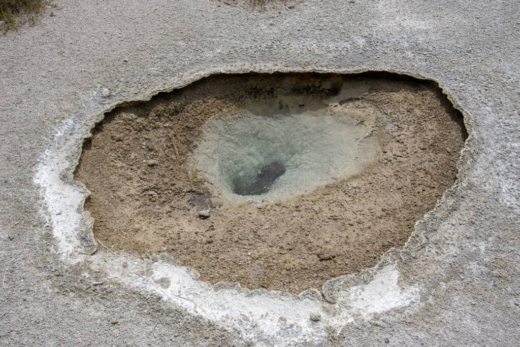 Geothermal feature at old faithful area at Yellowstone National