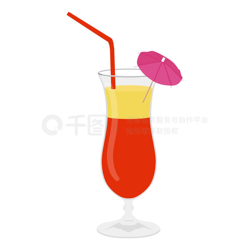 Classic alcohol cocktail drink isolated on white. Raster illustr