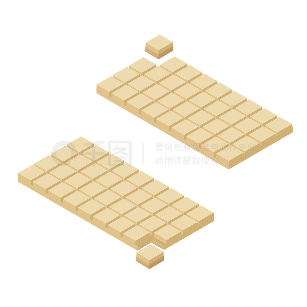 Isometric chocolate bars and pieces