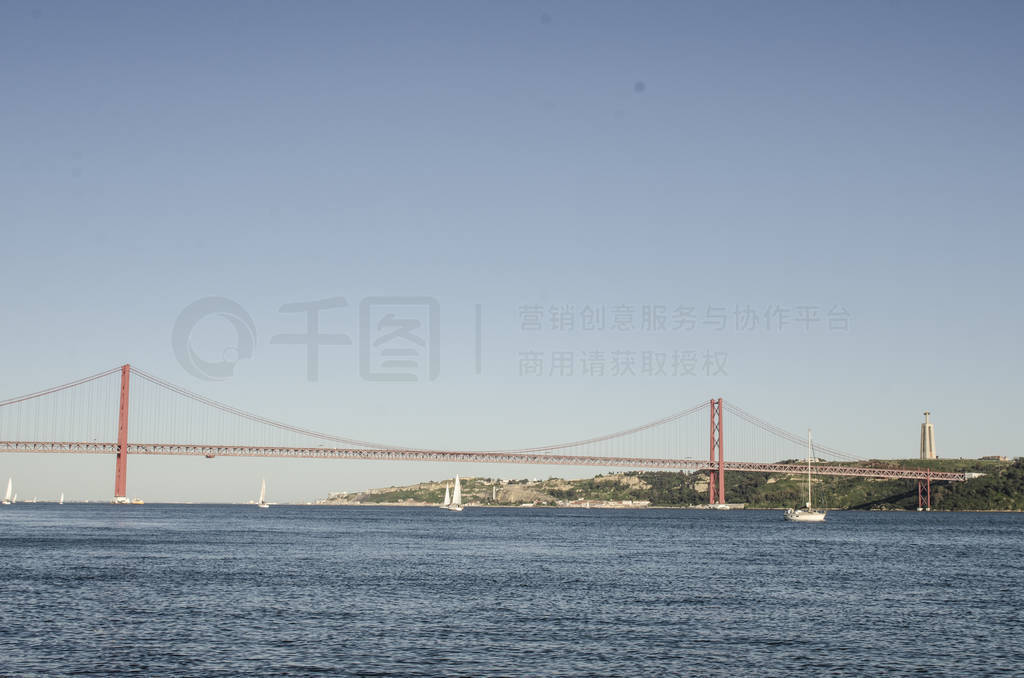 red 25 april bridge in Lisbon