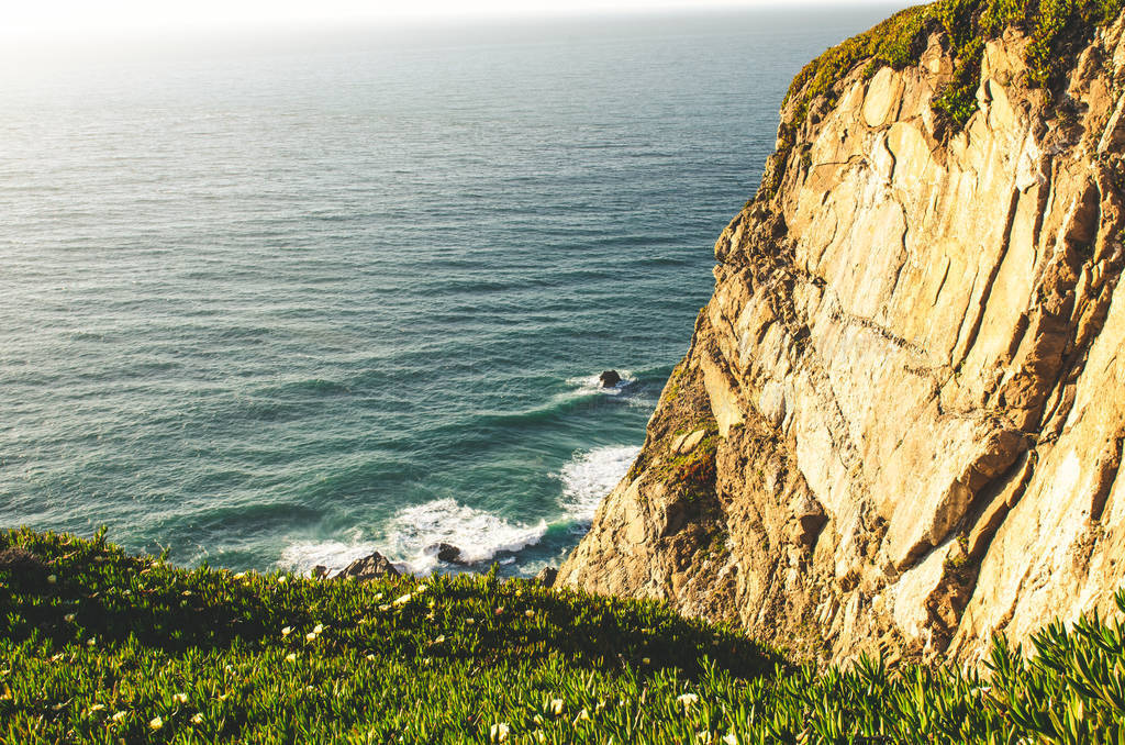 beautiful view to ocean and rocks at Cabo da Roca