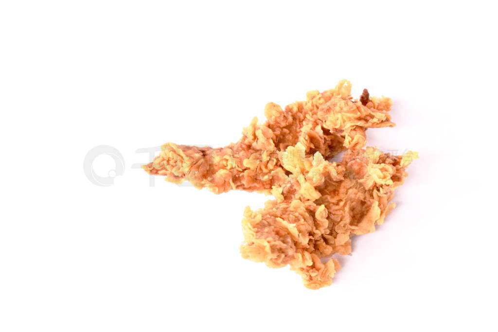 crispy fried chicken fillet with bread crumb and egg yolk on wh