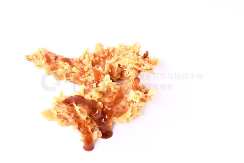 crispy fried chicken fillet with bread crumb and egg yolk dress