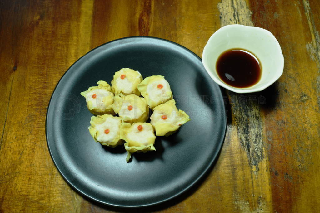 steamed Chinese dumpling filling minced pork or dim sum dipping